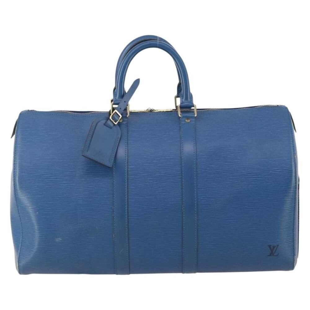 Louis Vuitton Epi Keepall 45 Travel Bag Blue